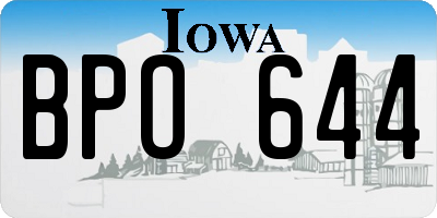 IA license plate BPO644