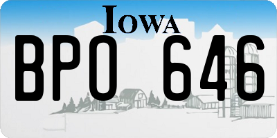IA license plate BPO646