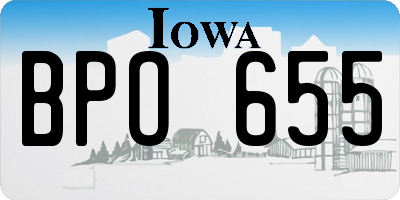 IA license plate BPO655