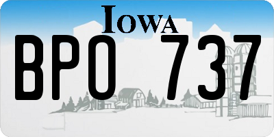 IA license plate BPO737