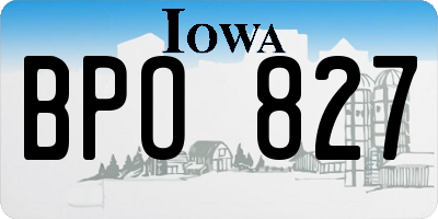 IA license plate BPO827