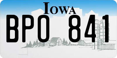 IA license plate BPO841