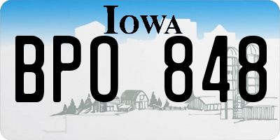 IA license plate BPO848