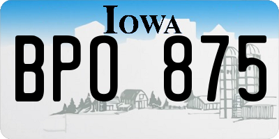 IA license plate BPO875