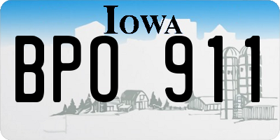 IA license plate BPO911