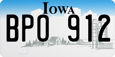 IA license plate BPO912