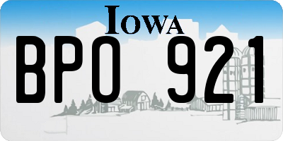 IA license plate BPO921