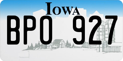 IA license plate BPO927