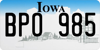 IA license plate BPO985