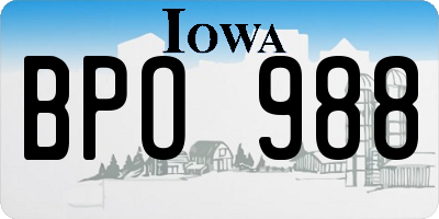IA license plate BPO988