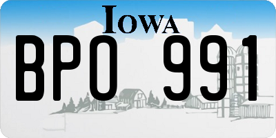 IA license plate BPO991