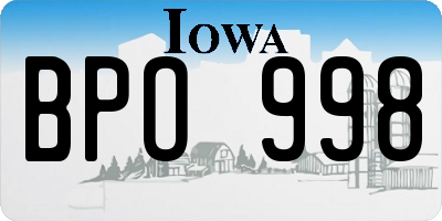 IA license plate BPO998
