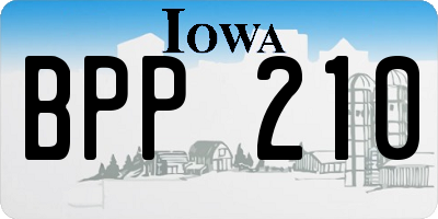 IA license plate BPP210