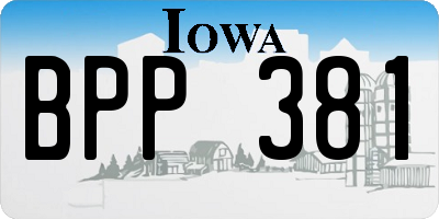 IA license plate BPP381