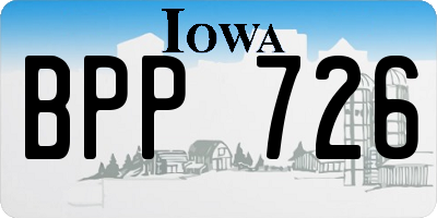 IA license plate BPP726