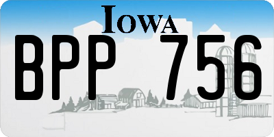 IA license plate BPP756