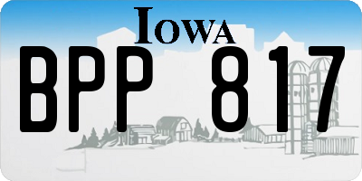 IA license plate BPP817