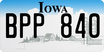 IA license plate BPP840