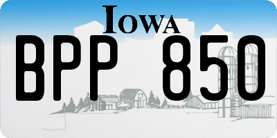 IA license plate BPP850