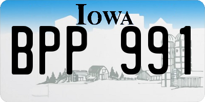 IA license plate BPP991
