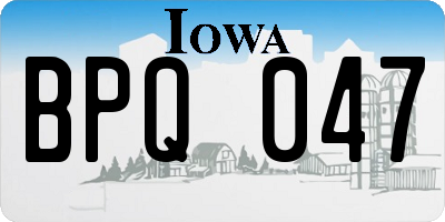 IA license plate BPQ047