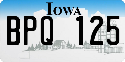 IA license plate BPQ125