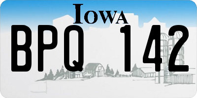 IA license plate BPQ142