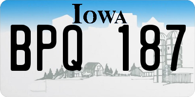 IA license plate BPQ187