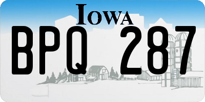 IA license plate BPQ287