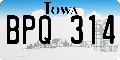 IA license plate BPQ314
