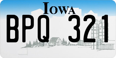 IA license plate BPQ321