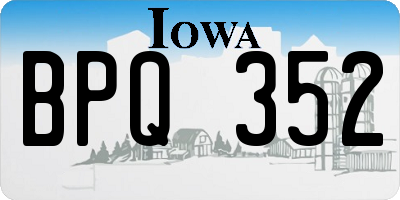 IA license plate BPQ352