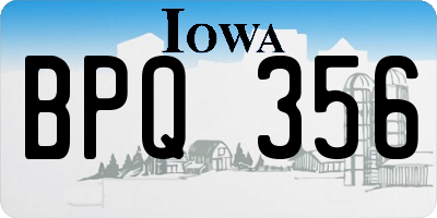 IA license plate BPQ356
