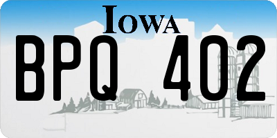 IA license plate BPQ402