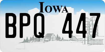IA license plate BPQ447