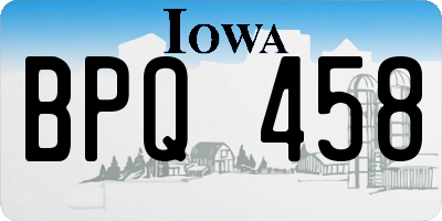 IA license plate BPQ458