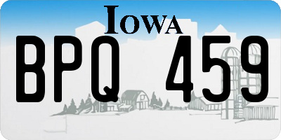 IA license plate BPQ459