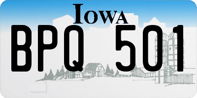 IA license plate BPQ501