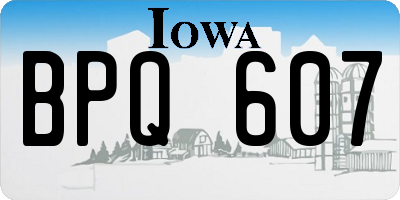 IA license plate BPQ607