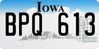 IA license plate BPQ613