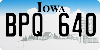 IA license plate BPQ640