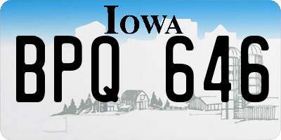IA license plate BPQ646