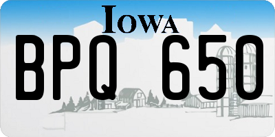 IA license plate BPQ650