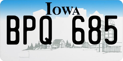 IA license plate BPQ685