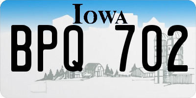 IA license plate BPQ702
