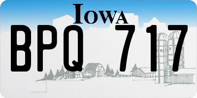 IA license plate BPQ717