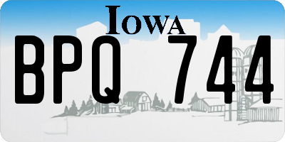 IA license plate BPQ744