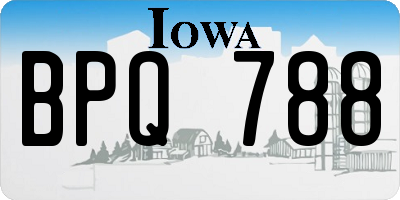 IA license plate BPQ788