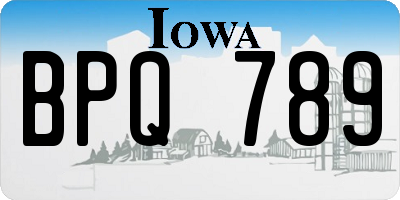 IA license plate BPQ789