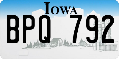IA license plate BPQ792
